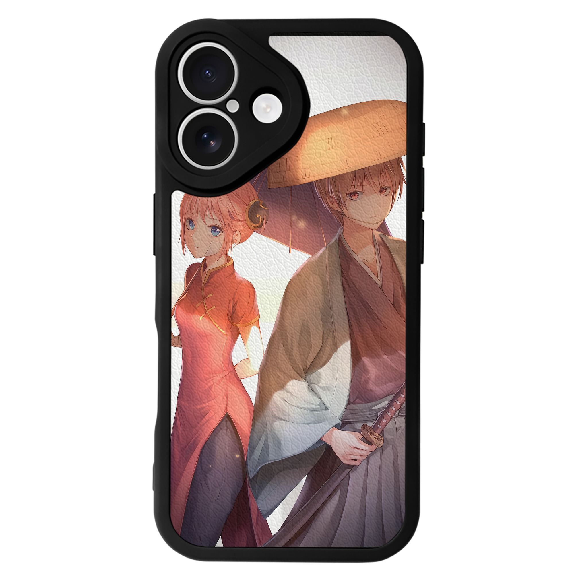 （画像用） ぎんたま 坂田銀時（さかたぎんとき） 神楽 志村新八（しむら しんぱち） GINTAMA Sakata Gintoki Kagura Shimura Shinpachi 【iPhone 16シリーズ対応】シリコンスマホケース（レザー調） 材質：シリコン